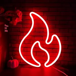 SIFTY COLLECTIONS Silicone Flame Led Light Sign, Fire Neon Lights for Bedroom