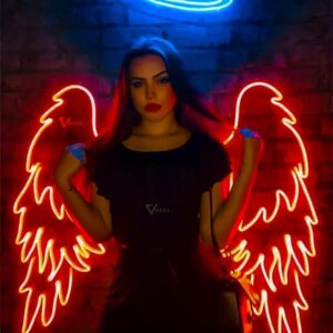 VNDRA™: Neon Signs Angel Wings,Big Size Wings Neon Lights, Home Decor, Night lamps Bar(Red)