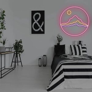 NEON SIGNS INDIA Mountains Neon Sign for Wall Décor for Bedroom
